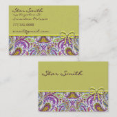 Carte De Visite Tourbillonnant Floral Paisly (Devant / Derrière)