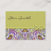 Carte De Visite Tourbillonnant Floral Paisly (Dos)