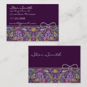 Carte De Visite Tourbillonnant Floral Paisly (Devant / Derrière)