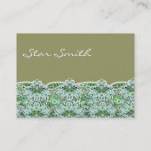 Carte De Visite Tourbillonnant Floral Paisly Sage Vert (Dos)