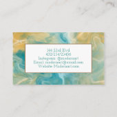 Carte De Visite Tourbillons de marbre turquoise et Brown (Dos)