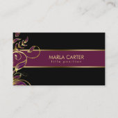 Carte De Visite Tourbillons D'Or Et De Violet (Devant)