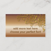 Carte De Visite Tourbillons en fer doré/faux cuivre/or (Dos)
