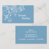 Carte De Visite Tourbillons floraux modernes & oiseaux crépuscule  (Devant / Derrière)