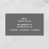 Carte De Visite Tourbillons floraux modernes & oiseaux gris (Dos)