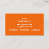 Carte De Visite Tourbillons floraux modernes & oiseaux orange (Dos)