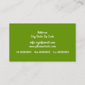 Carte De Visite Tourbillons floraux modernes & oiseaux vert (Dos)