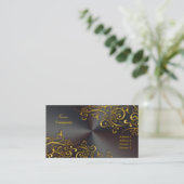 Carte De Visite Tourbillons ornementaux/dorés/acier imitation bros (Debout devant)