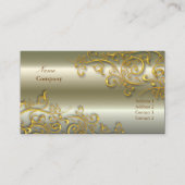 Carte De Visite Tourbillons ornementaux/dorés/sobriquet brossé (Devant)