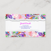 Carte De Visite Tourbillons rétro PixDezines/couleurs néons (Dos)