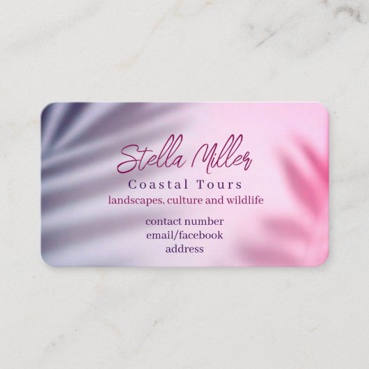 Carte De Visite Tourisme côtier guide pourpre (Devant)