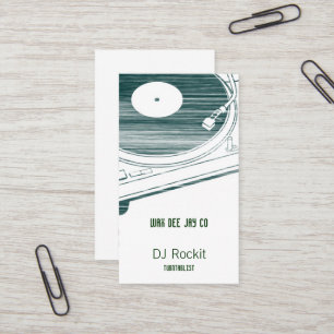 Carte De Visite Tourne-disque Jockey Disque Scratché