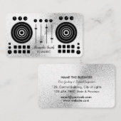 Carte De Visite Tourne-disque musical Silver Black DJ Player Sound (Devant / Derrière)
