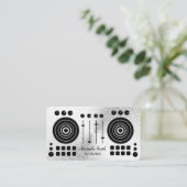 Carte De Visite Tourne-disque musical Silver Black DJ Player Sound (Debout devant)