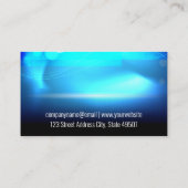 Carte De Visite Tourne-disques | Arrière - plan d'ambiance bleue (Dos)