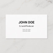 Carte De Visite Tourne-disques DJ (Dos)