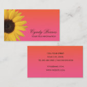 Carte de visite tournesol (Devant / Derrière)