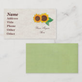 Carte de visite tournesol (Devant / Derrière)