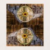 Carte De Visite Tournesol à roue de la grange rustique (Extérieur déplié)