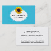Carte De Visite Tournesol | Bleu (Devant / Derrière)