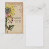 Carte De Visite Tournesol botanique vintage (Devant / Derrière)