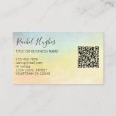 Carte De Visite Tournesol de code QR (Dos)