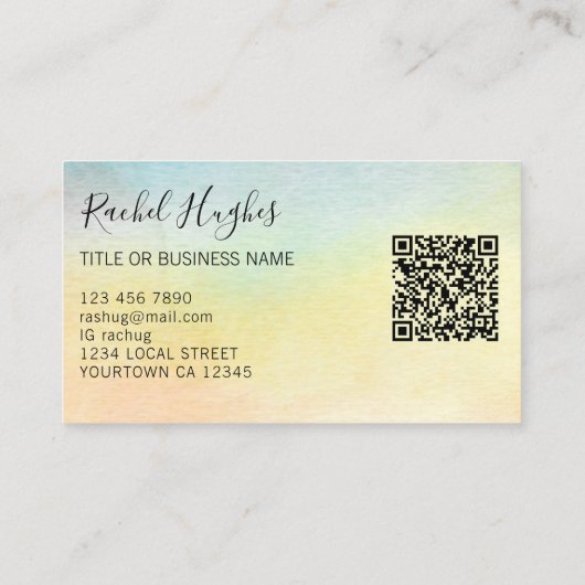 Carte De Visite Tournesol de code QR (Dos)