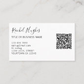 Carte De Visite Tournesol de code QR (Dos)