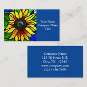Carte De Visite Tournesol de pays en verre teint rustique (Devant / Derrière)