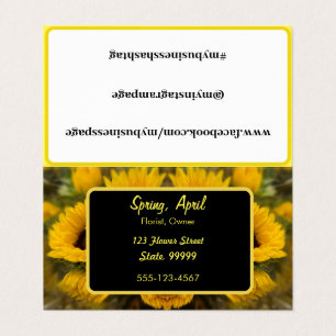Carte De Visite Tournesol doré Chaud Personnalisé