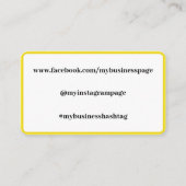 Carte De Visite Tournesol doré Chaud Personnalisé (Dos)