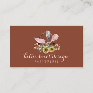 Carte De Visite Tournesol en terre cuite Whisk Spoc Chef boulanger