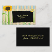 Carte De Visite Tournesol et papillon (Devant / Derrière)