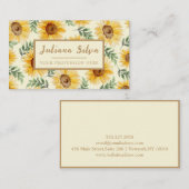 Carte De Visite Tournesol Eucalyptus Floral Botanique (Devant / Derrière)