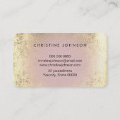 Carte De Visite tournesol fausse feuille d'or sur rose (Dos)