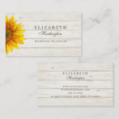 Carte De Visite Tournesol. Fleur rustique. Professionnel floral (Devant / Derrière)
