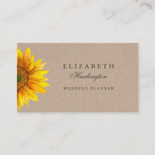 Carte De Visite Tournesol. Fleur rustique. Professionnel floral
