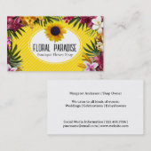 Carte De Visite Tournesol | Fleurs tropicales (Devant / Derrière)