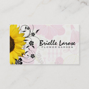 Carte De Visite Tournesol Fond floral