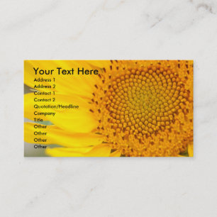 Carte De Visite Tournesol jaune