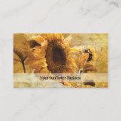 Carte De Visite Tournesol Jaune Belle Rustique Pays Floral (Devant)