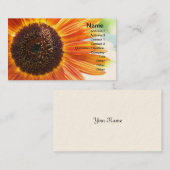 Carte De Visite Tournesol jaune de floraison (Devant / Derrière)