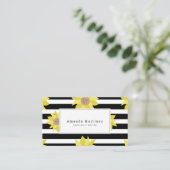 Carte De Visite Tournesol jaune Grandes noires et blanches (Debout devant)