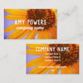 Carte De Visite tournesol jaune joyeux double face (Devant / Derrière)