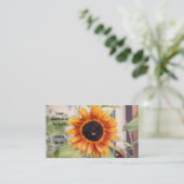 Carte De Visite Tournesol Jaune Orange Abeille Jardin (Debout devant)