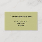 Carte De Visite Tournesol Jaune Orange Abeille Jardin (Dos)
