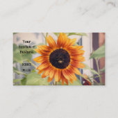 Carte De Visite Tournesol Jaune Orange Abeille Jardin (Devant)