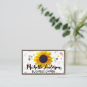 Carte De Visite Tournesol | Modèle floral (Debout devant)