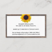 Carte De Visite Tournesol | Modèle floral (Dos)