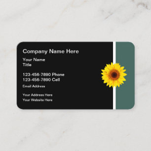 Carte De Visite Tournesol Moderne Design Simple